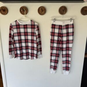 Stars above plaid thermal long John pajama set size XS